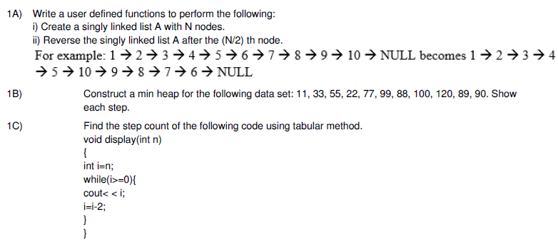 Solved 1A) Write a user defined functions to perform the | Chegg.com