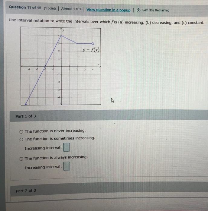 Solved Use Interval Notation To Write The Intervals Over 