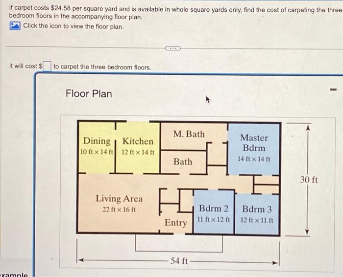 Solved If carpet costs 24.58 per square yard and is