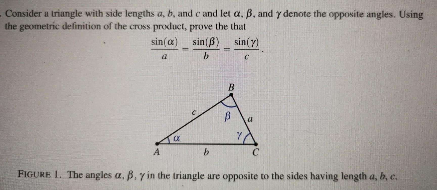 Solved Consider a triangle with side lengths a b and c and