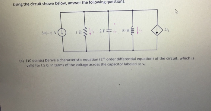 Solved Using the circuit shown below, answer the following | Chegg.com
