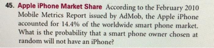 Solved 5. Apple IPhone Market Share According To The | Chegg.com