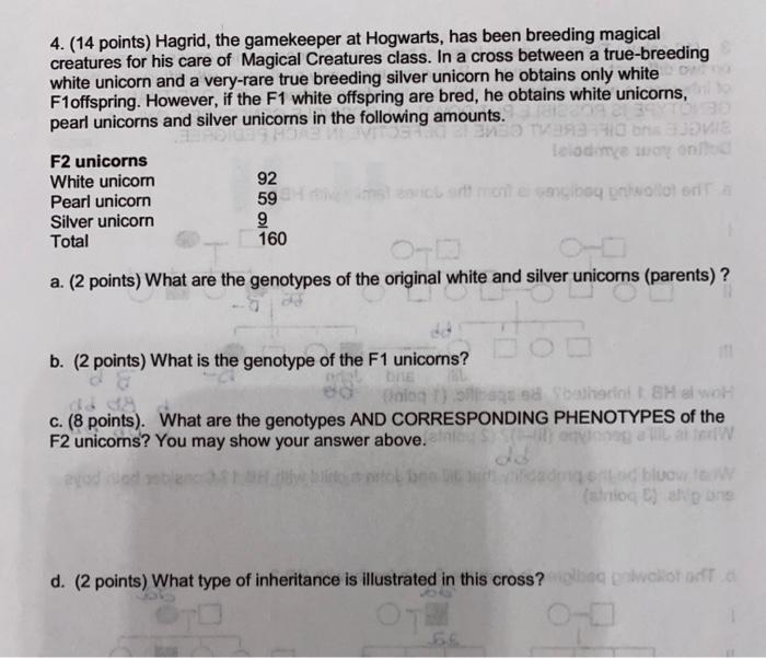 Solved 4. (14 points) Hagrid, the gamekeeper at Hogwarts,