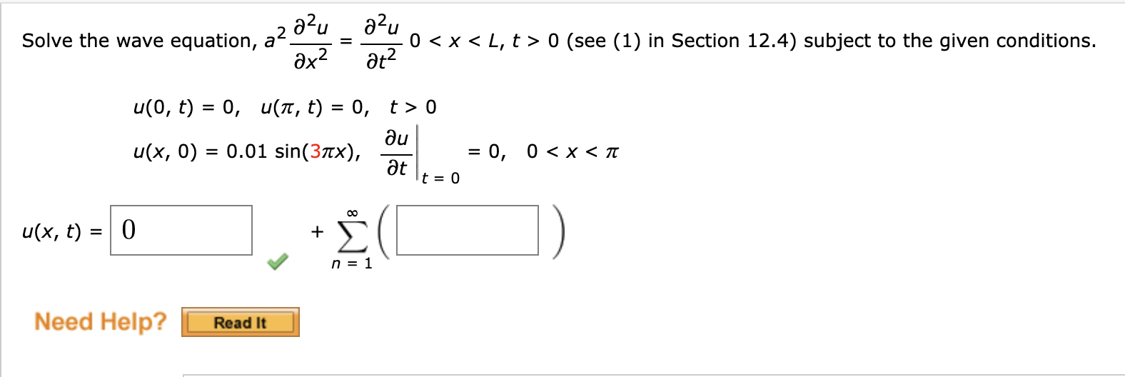 Solved Solve the wave equation, | Chegg.com