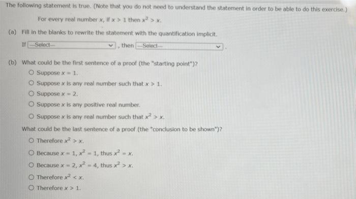 Solved The following statement is true. (Note that you do | Chegg.com