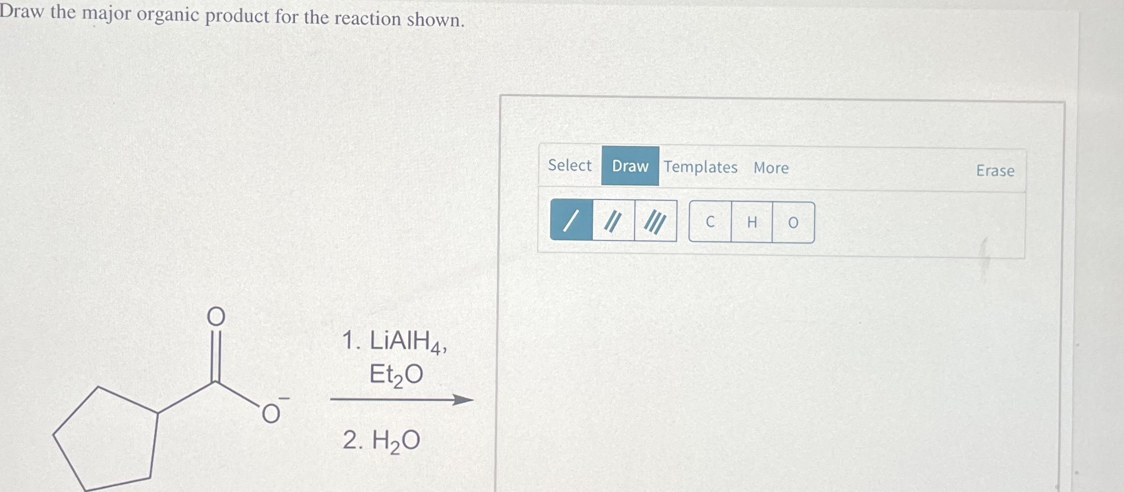 Solved Draw the major organic product for the reaction