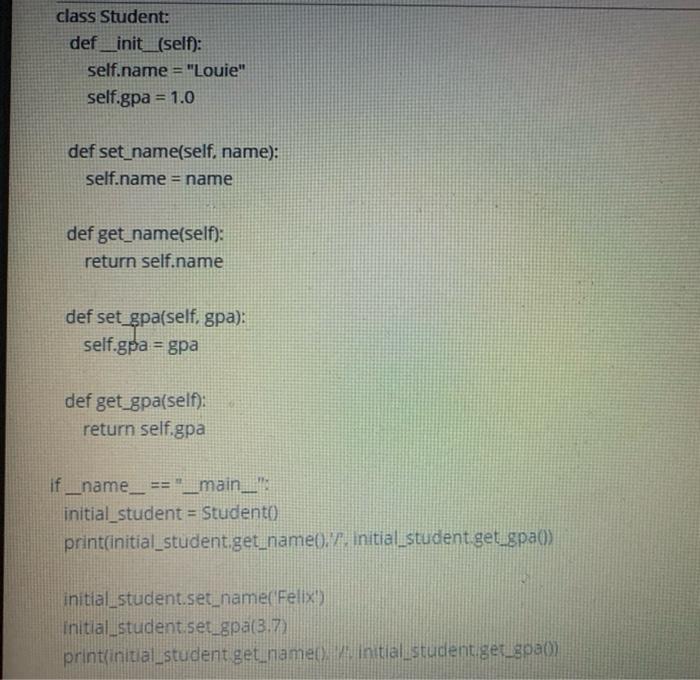 Solved in pythonWhat is the name of the class?How many | Chegg.com
