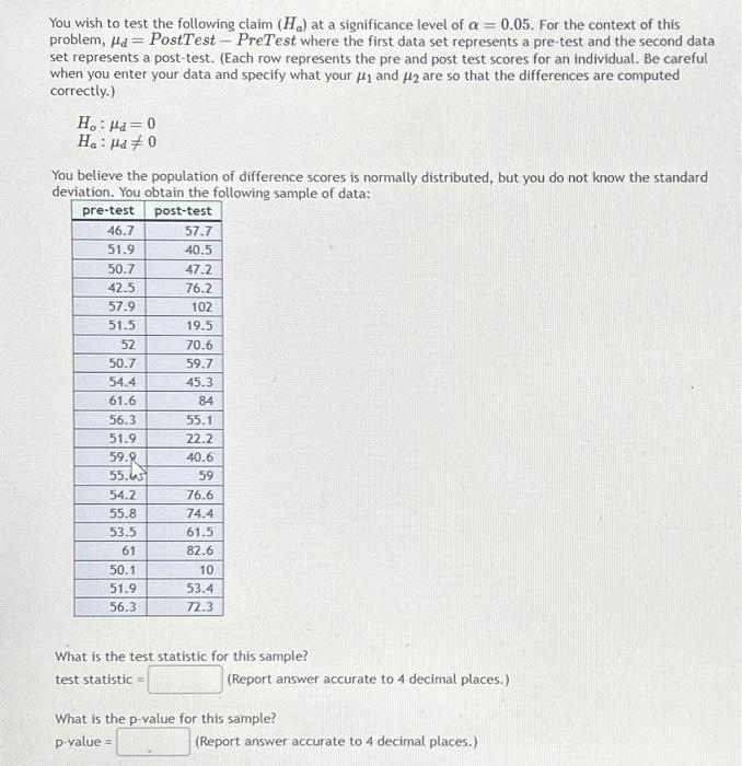 Solved You wish to test the following claim (Ha) at a | Chegg.com