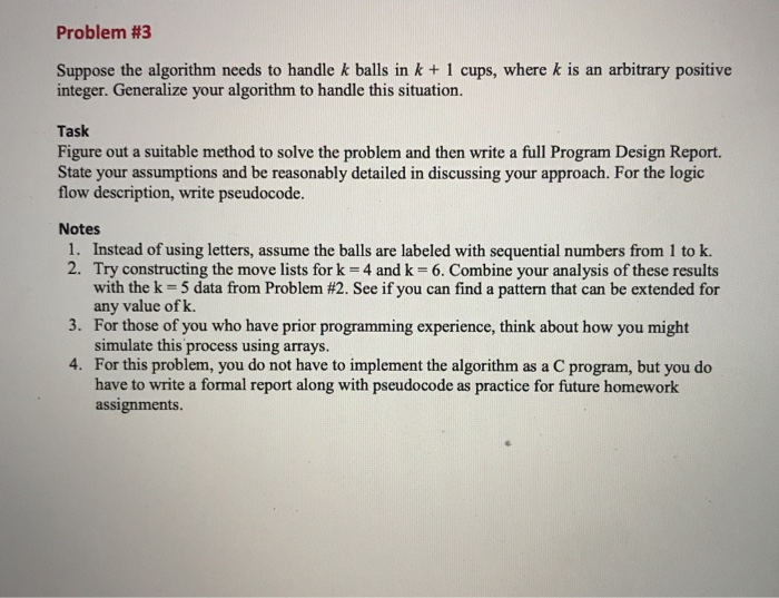 Solved Problem #3 Suppose the algorithm needs to handle k | Chegg.com