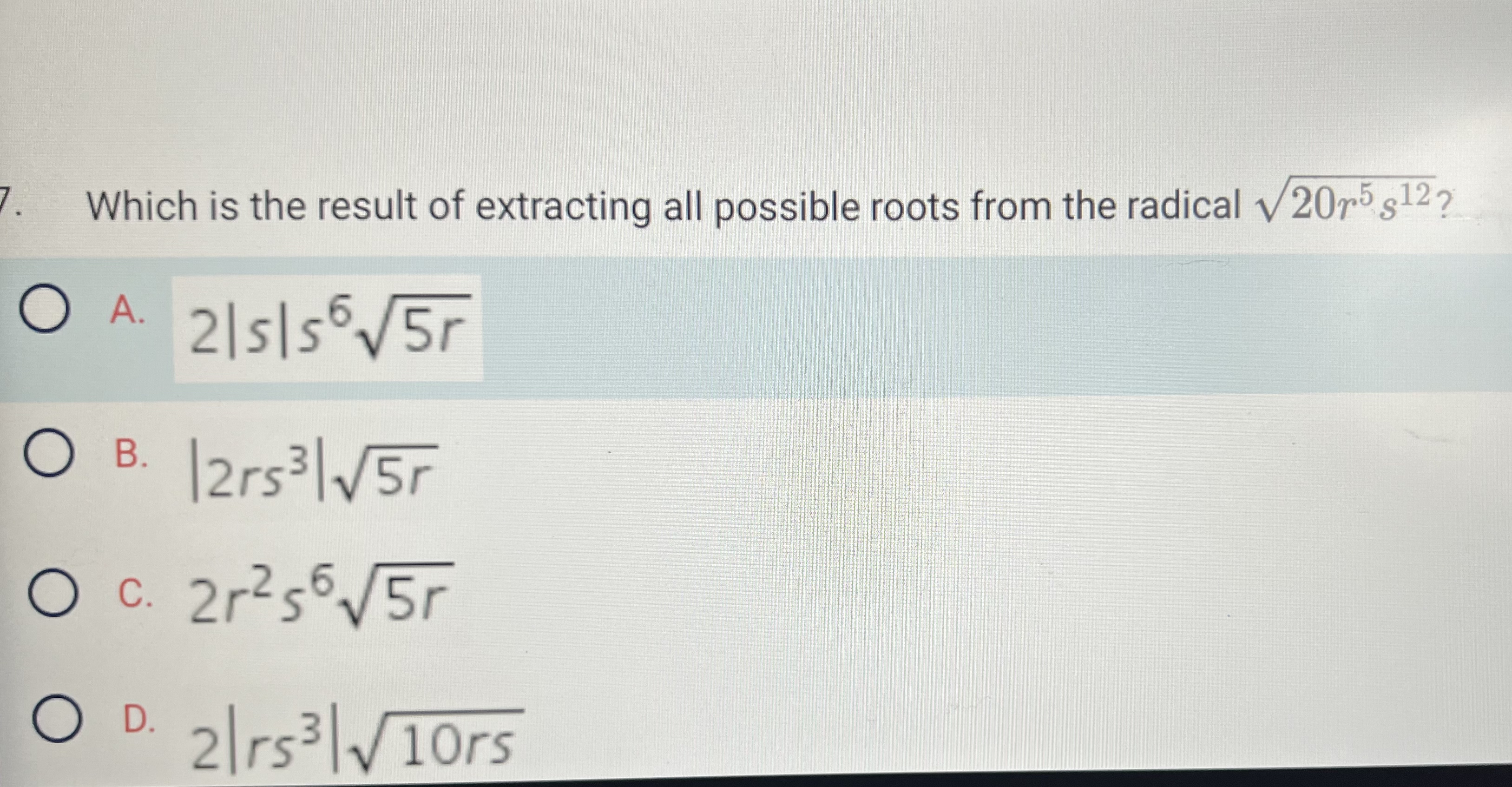 Solved Which is the result of extracting all possible roots | Chegg.com