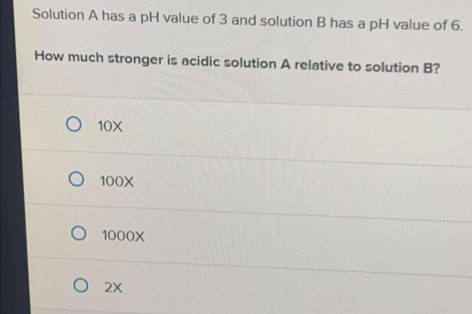 Solved Solution A has a pH ﻿value of 3 ﻿and solution B ﻿has | Chegg.com