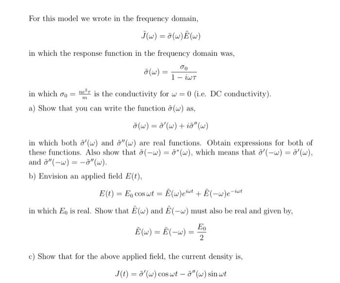 Solved In The Drude Model Of Electron Conduction In A Met Chegg Com