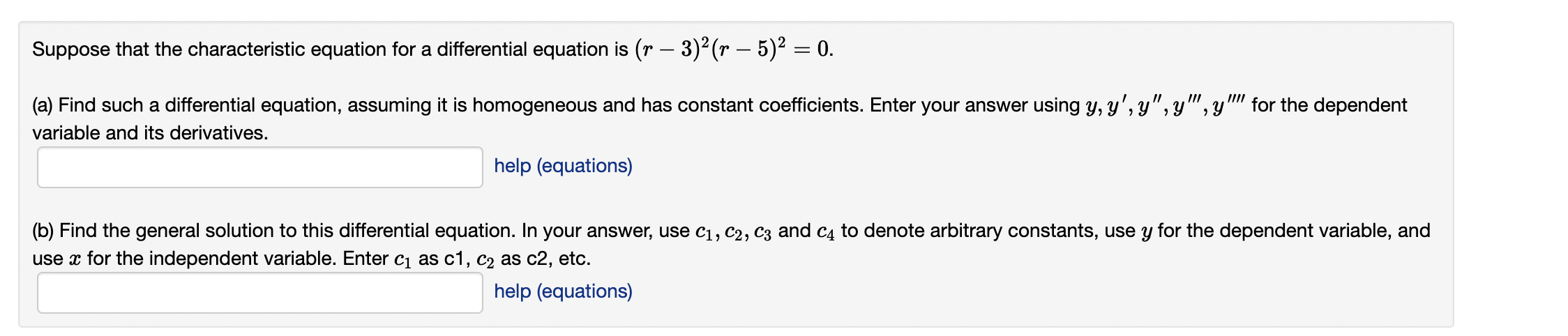 Solved Suppose that the characteristic equation for a | Chegg.com