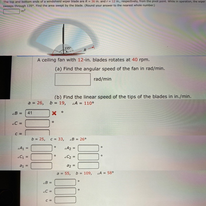 Solved The top and bottom ends of a windshield wiper blade