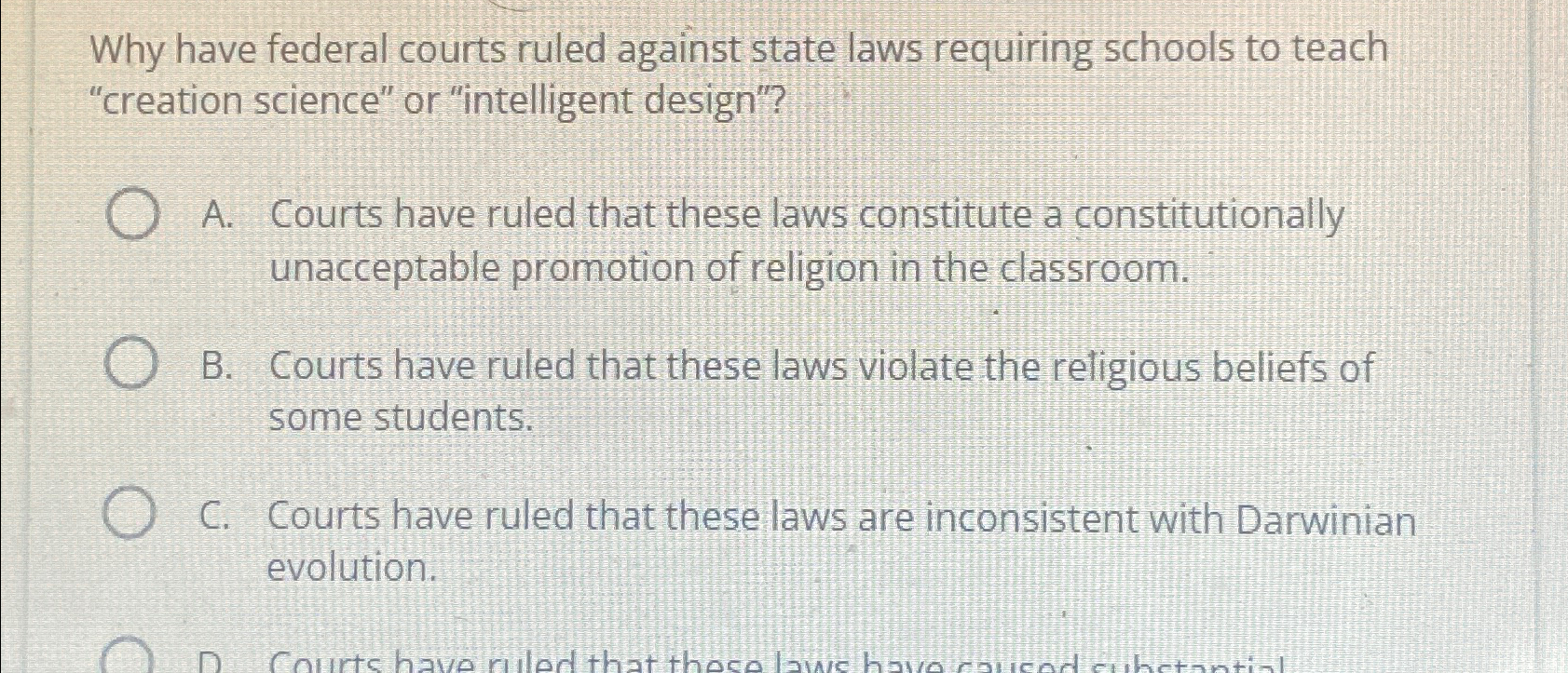 Solved Why have federal courts ruled against state laws | Chegg.com