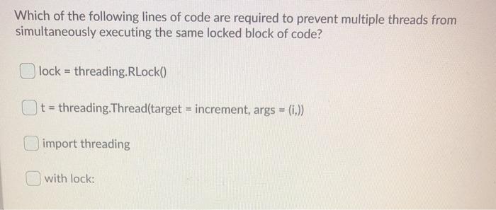 Solved Which of the following lines of code are required to | Chegg.com