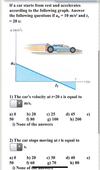 A particle starts from rest. Its acceleration (a) versus time (t) is as  shown in the figure. The maximum speed of the particle will be:660  m/s55m/s110m/s550 m/s