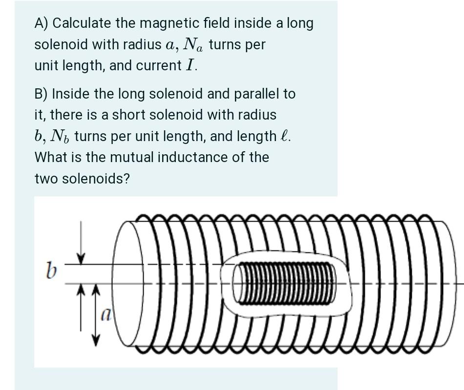 Solved A) Calculate the magnetic field inside a long | Chegg.com