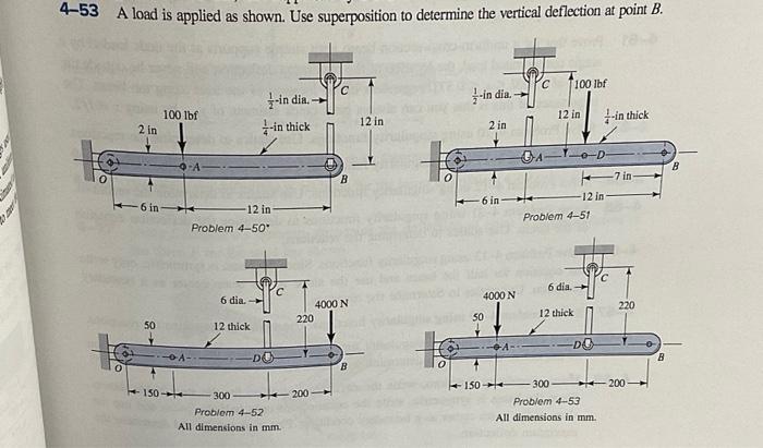 Solved 4-53 A load is applied as shown. Use superposition to | Chegg.com