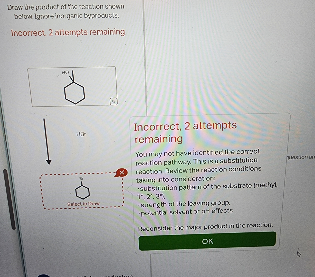 Solved Draw the product of the reaction shown below. Ignore