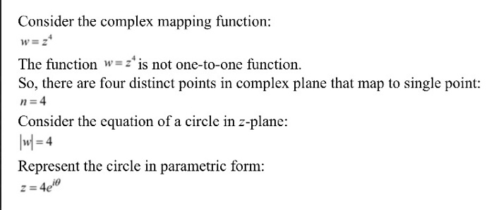 Solved Consider the complex mapping function: w=24 The | Chegg.com