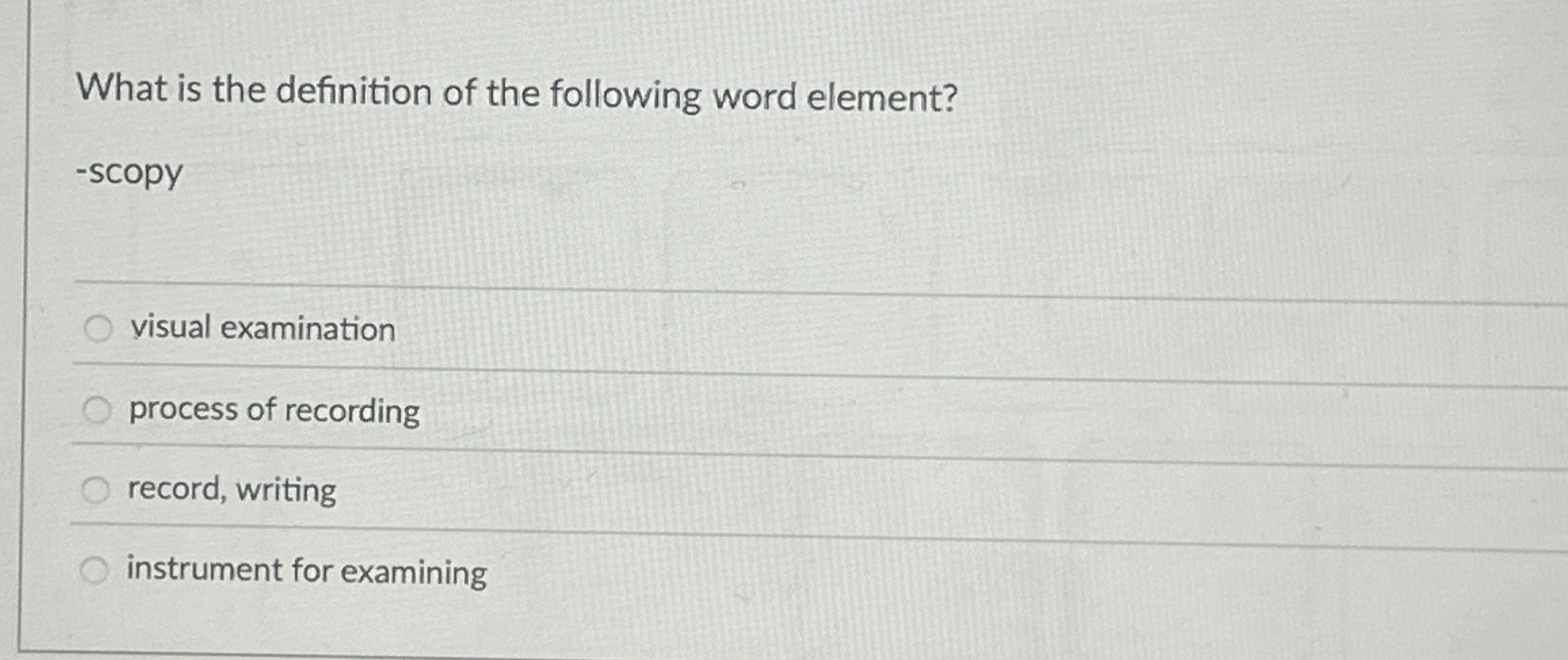 Solved What is the definition of the following word | Chegg.com