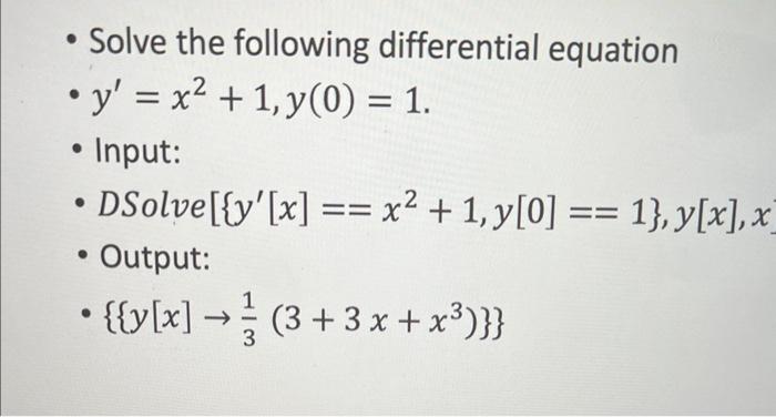 Solved - Solve the following differential equation - | Chegg.com