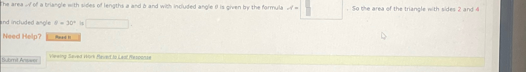 area of triangle when length of three sides are given