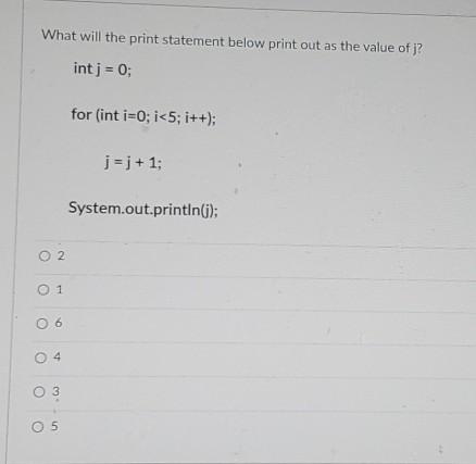 Solved What will the print statement below print? int sum = | Chegg.com