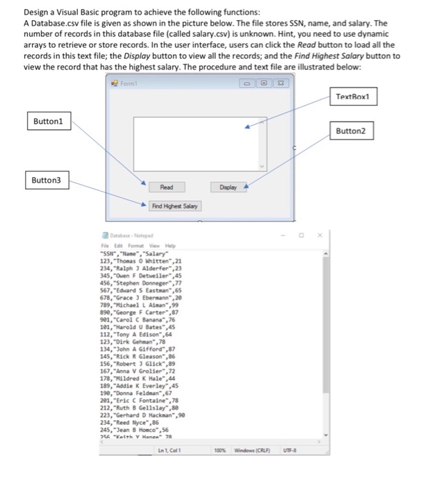 Solved Design a Visual Basic program to achieve the | Chegg.com