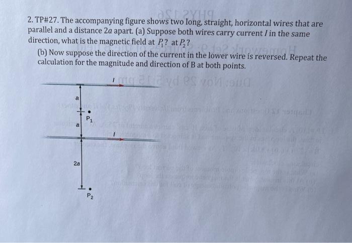 Solved 2. TP\#27. The accompanying figure shows two long, | Chegg.com