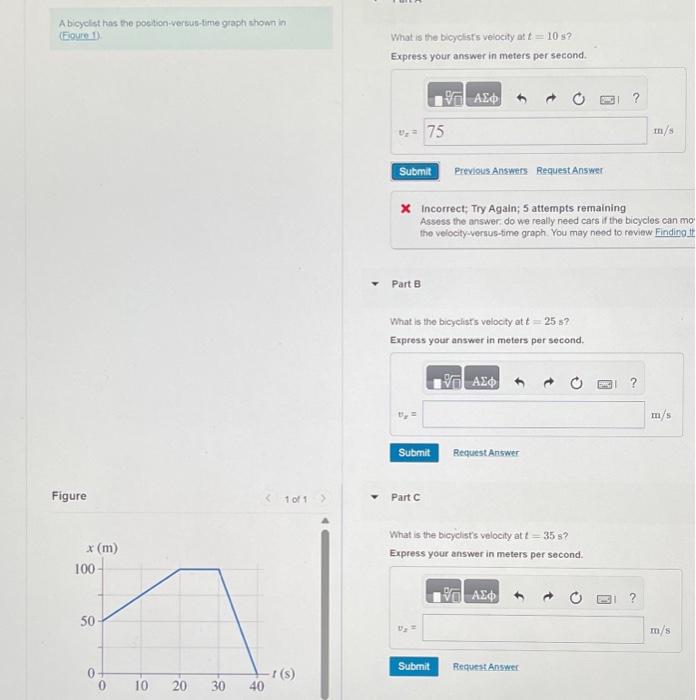 Solved A Bicyclist Has The Postion-versus-time Graph Shown | Chegg.com