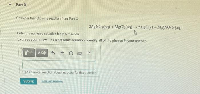Solved Consider the following reaction from Part A: | Chegg.com