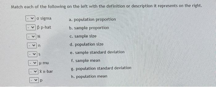 Solved Match each of the following on the left with the | Chegg.com