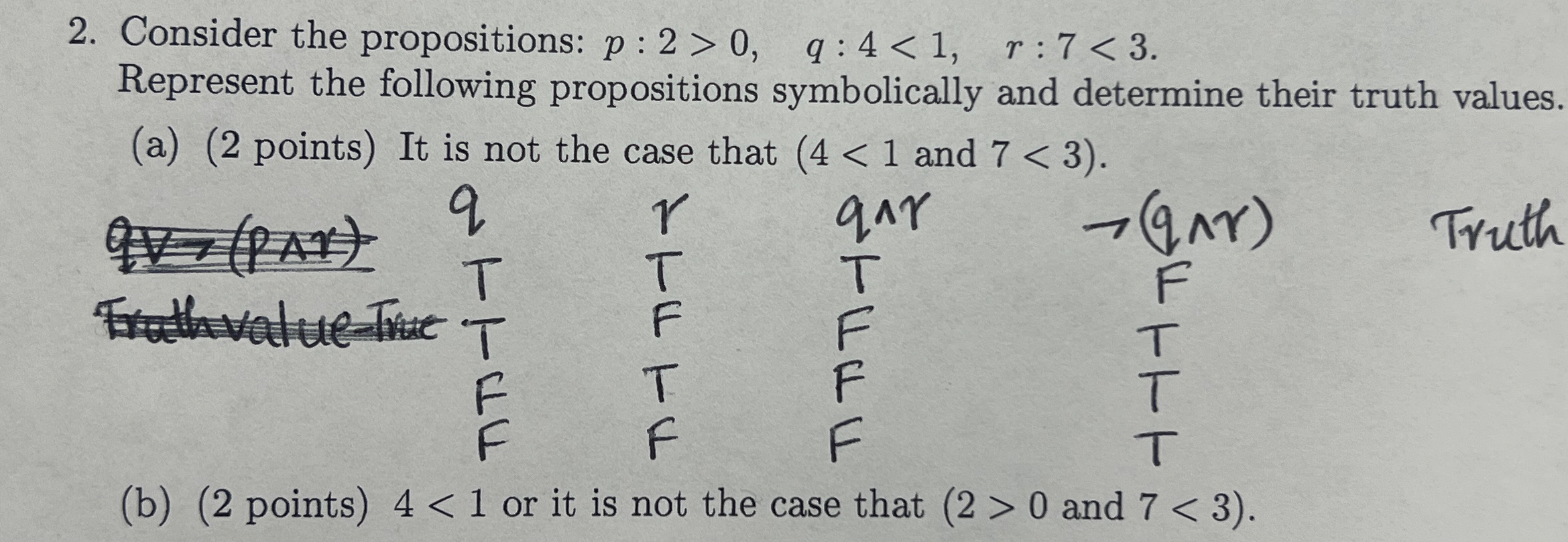 Solved Consider The Propositions: P:2>0,q:4