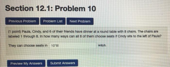 Solved Section 12.1: Problem 10 Previous Problem Problem | Chegg.com