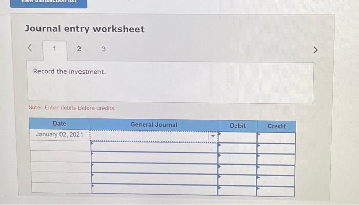 Journal entry worksheet