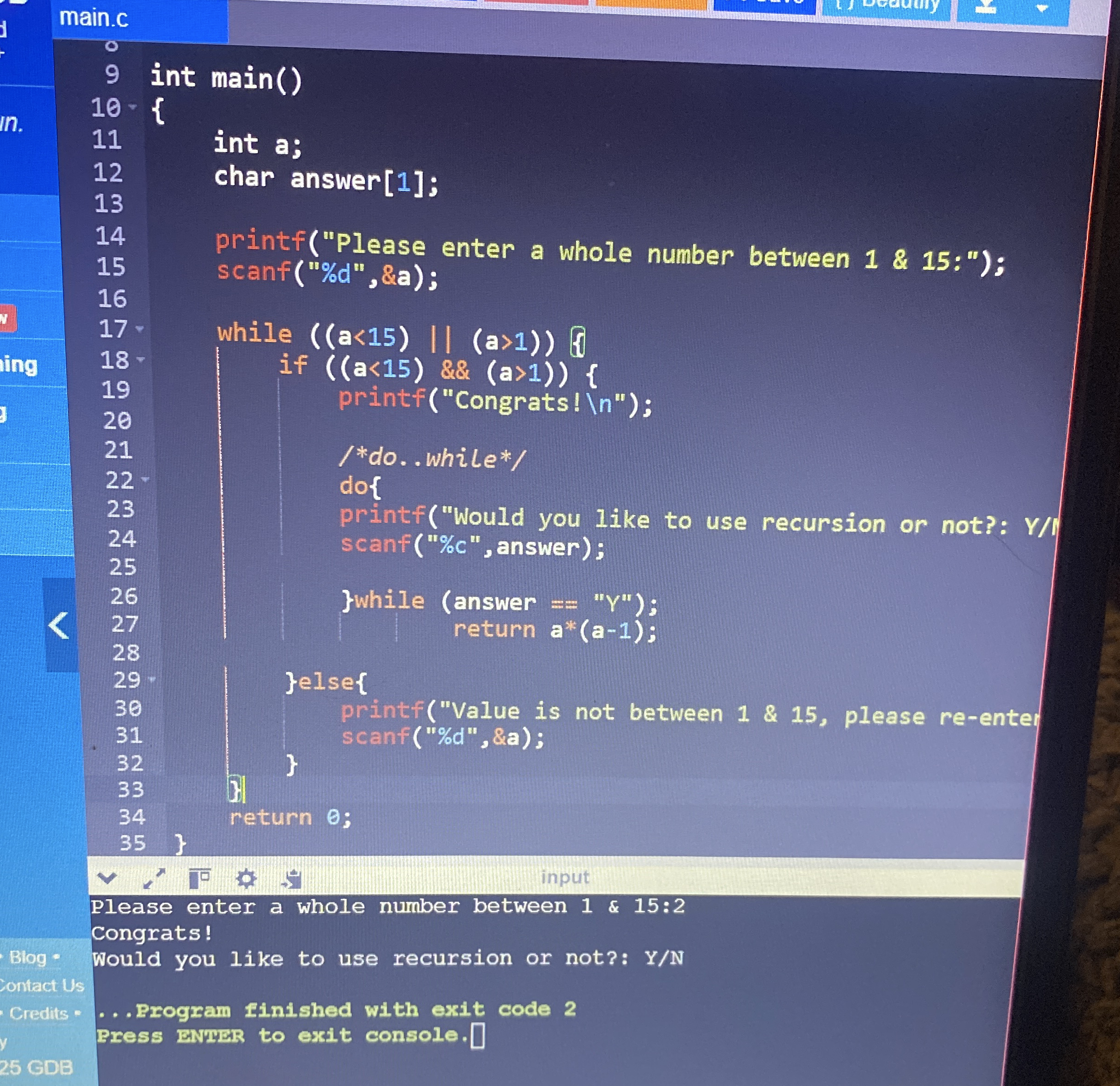 Solved -C codethe program stops after asking Y/N? ﻿I have | Chegg.com