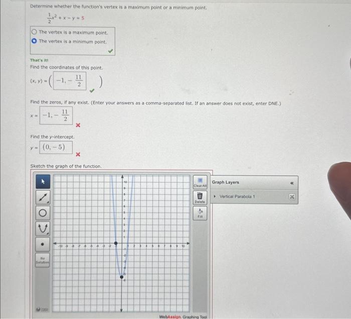 Solved Determine Whether The Function's Vertex Is A Maximum | Chegg.com