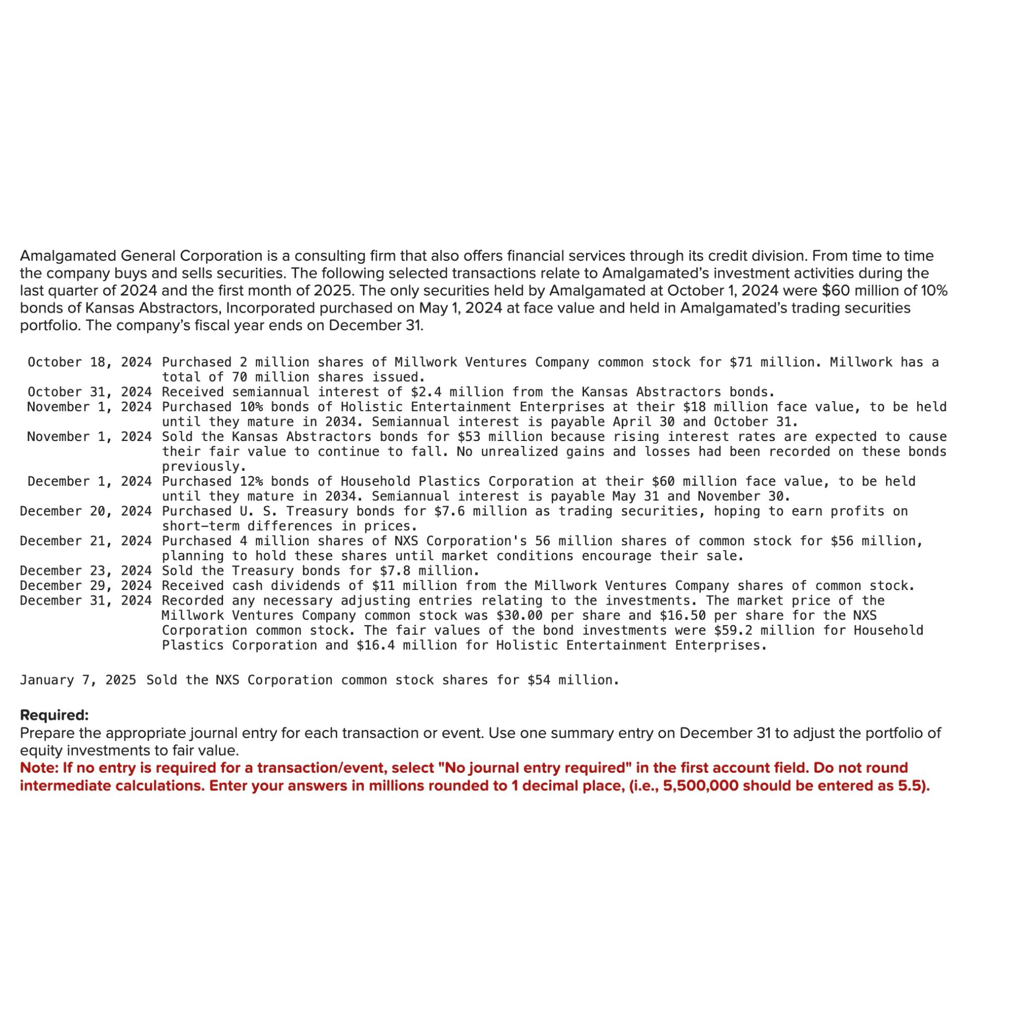 Solved Amalgamated General Corporation is a consulting firm