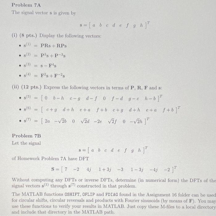 Problem 7A The Signal Vector S Is Given By | Chegg.com