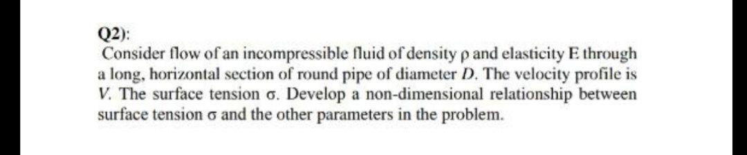 Solved Q2): Consider flow of an incompressible fluid of | Chegg.com