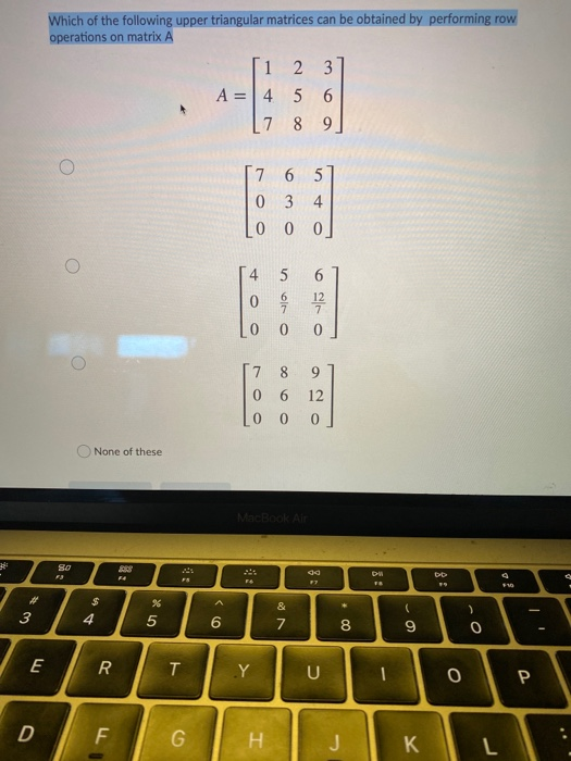 Solved Which of the following upper triangular matrices can | Chegg.com