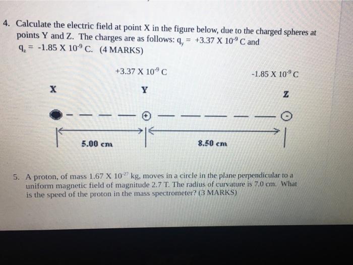 Solved 4. Calculate the electric field at point X in the | Chegg.com