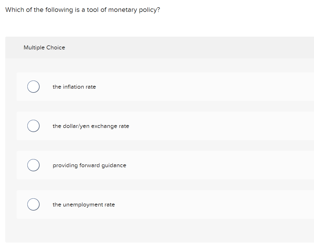 Solved Which of the following is a tool of monetary | Chegg.com