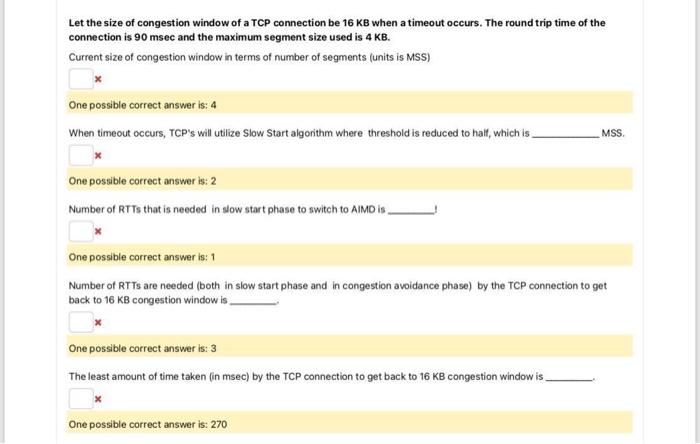 Solved Let the size of congestion window of a TCP connection | Chegg.com
