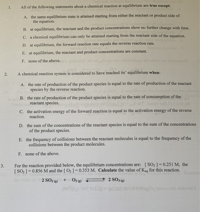 Solved 1. All Of The Following Statements About A Chemical | Chegg.com