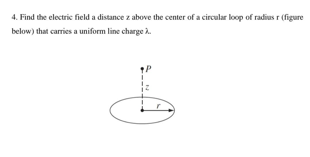 Solved 4. Find the electric field a distance z above the | Chegg.com