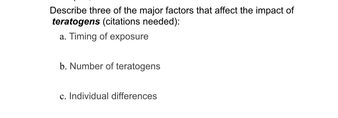 Solved Describe three of the major factors that affect the | Chegg.com