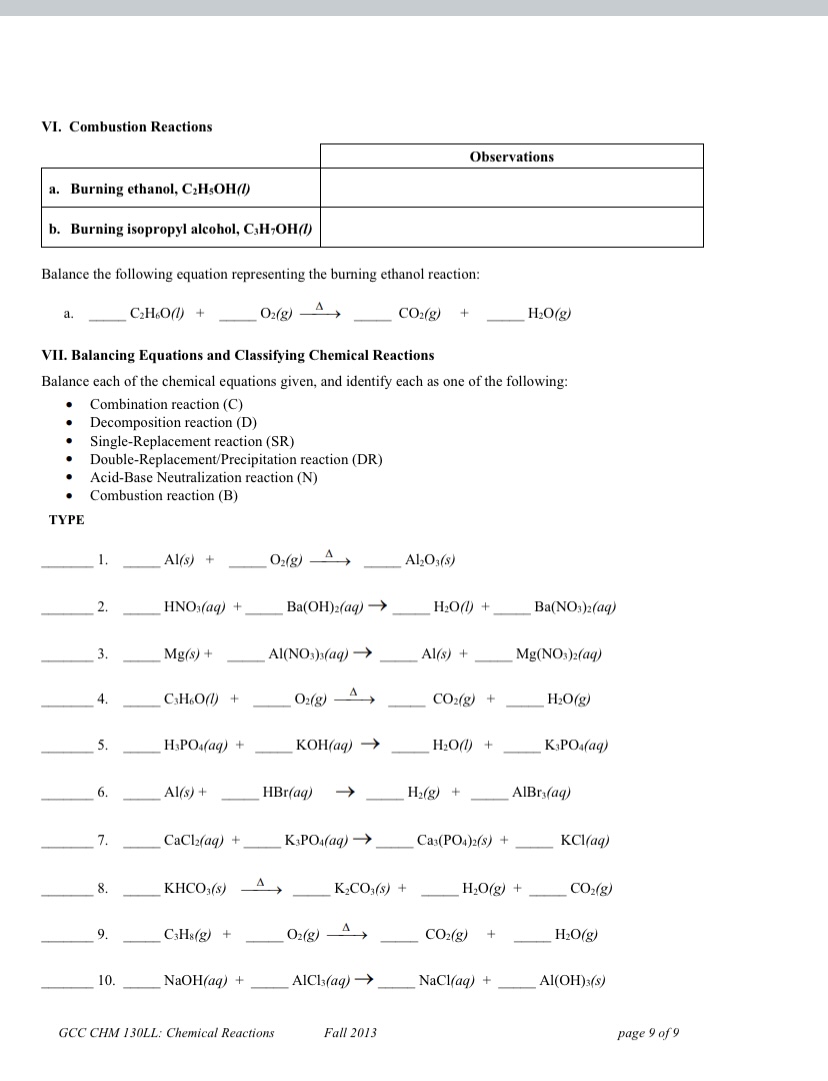 Solved Balance the following equations representing the | Chegg.com